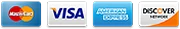 Visa, Mastercard, American Express and Discover accepted